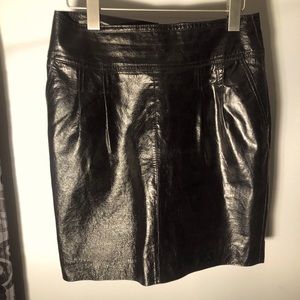 Black Leather High Wasted Mini Skirt